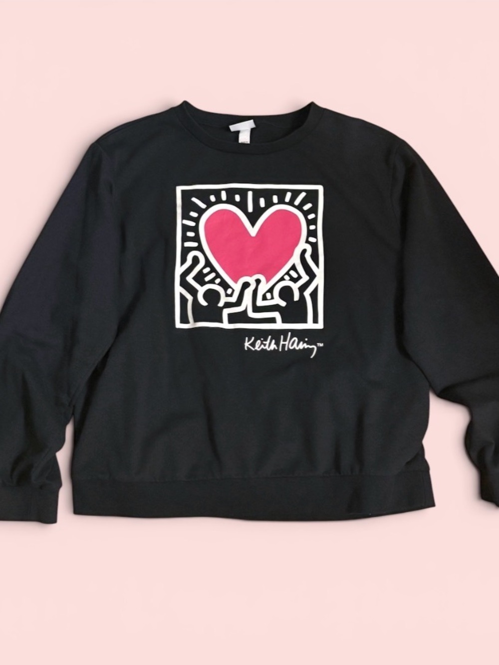 Keith Haring Black Heart Graphic Logo Sweatshirt